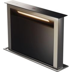 Smeg KDD60VXE-2 60cm Island Downdraft Hood, Stainless Steel and Black Glass