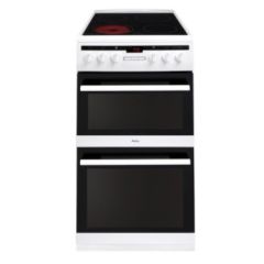 Amica AFC5550WH 50cm Freestanding Electric Double Oven with Ceramic Hob