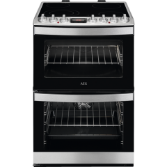 Aeg Ccb6740acm 60Cm Electric Ceramic Double Oven, 4 Fast Heat Cooking Zones, Catalytic Liners