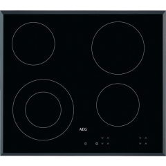 AEG HK624010FB 60cm Ceramic Hob, 4 Cooking Zones including 1 Dual Zone Hilight, Touch Controls