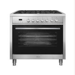 Inalto IR90DFSS 90cm Single Dual Fuel Range Cooker-Stainless Steel